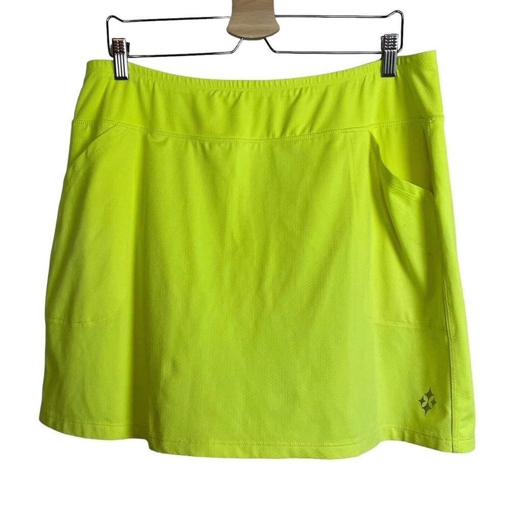 Jofit Skirt Women's Size XL Chartreuse Yellow Golf Skirt Skort Pockets
